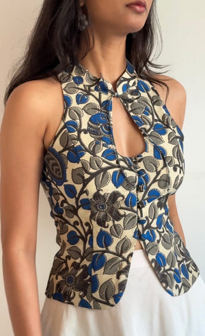 Kalamkari Floral Halter Top