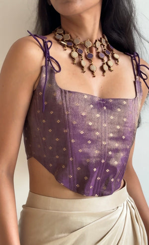 Wine Tie-up Corset