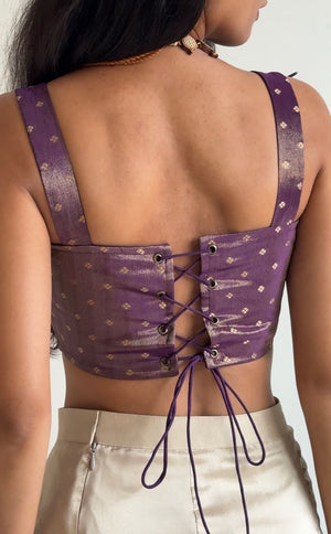 Wine Tie-up Corset