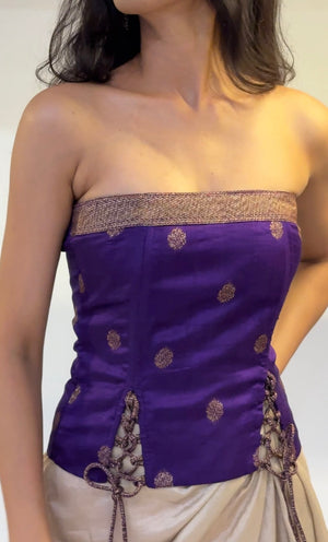 Viola Strapless Silk Corset