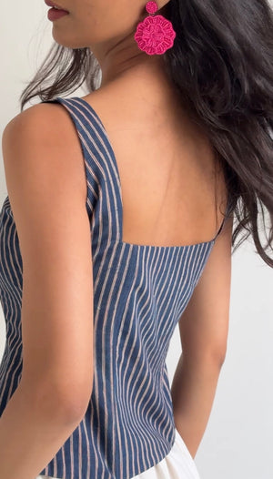 Blue Stripes Corset Top