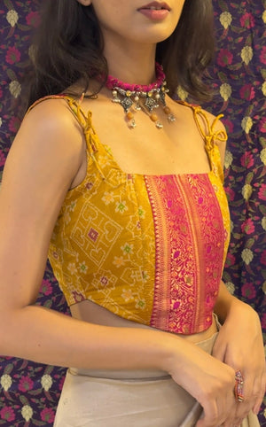 Haldi Pink Patola Corset