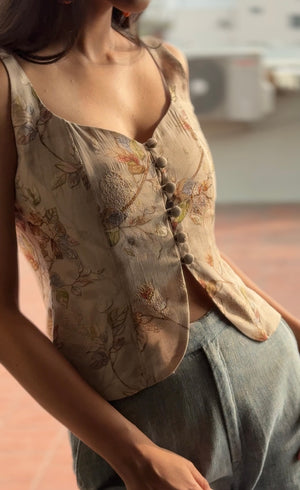 Autumn Embroidered Corset Top