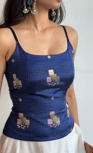 Sapphire Bloom Camisole Top