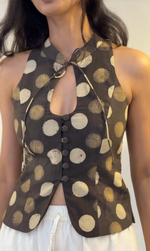 Mocha Polka Halter Top