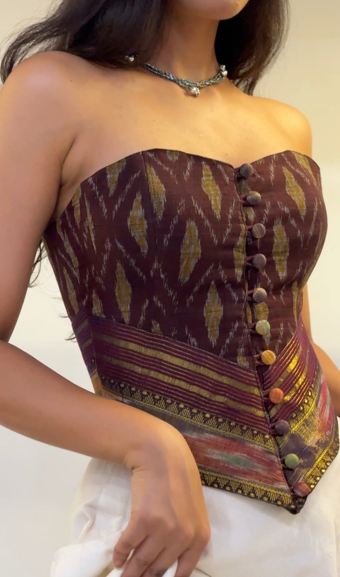 Ikat Overbust Corset