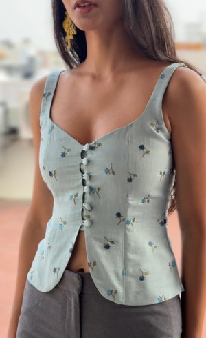 Daisy Embroidered Corset Top