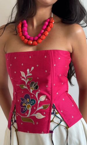 Flamingo Applique Corset