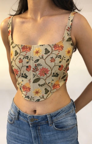 Floral Chanderi Corset