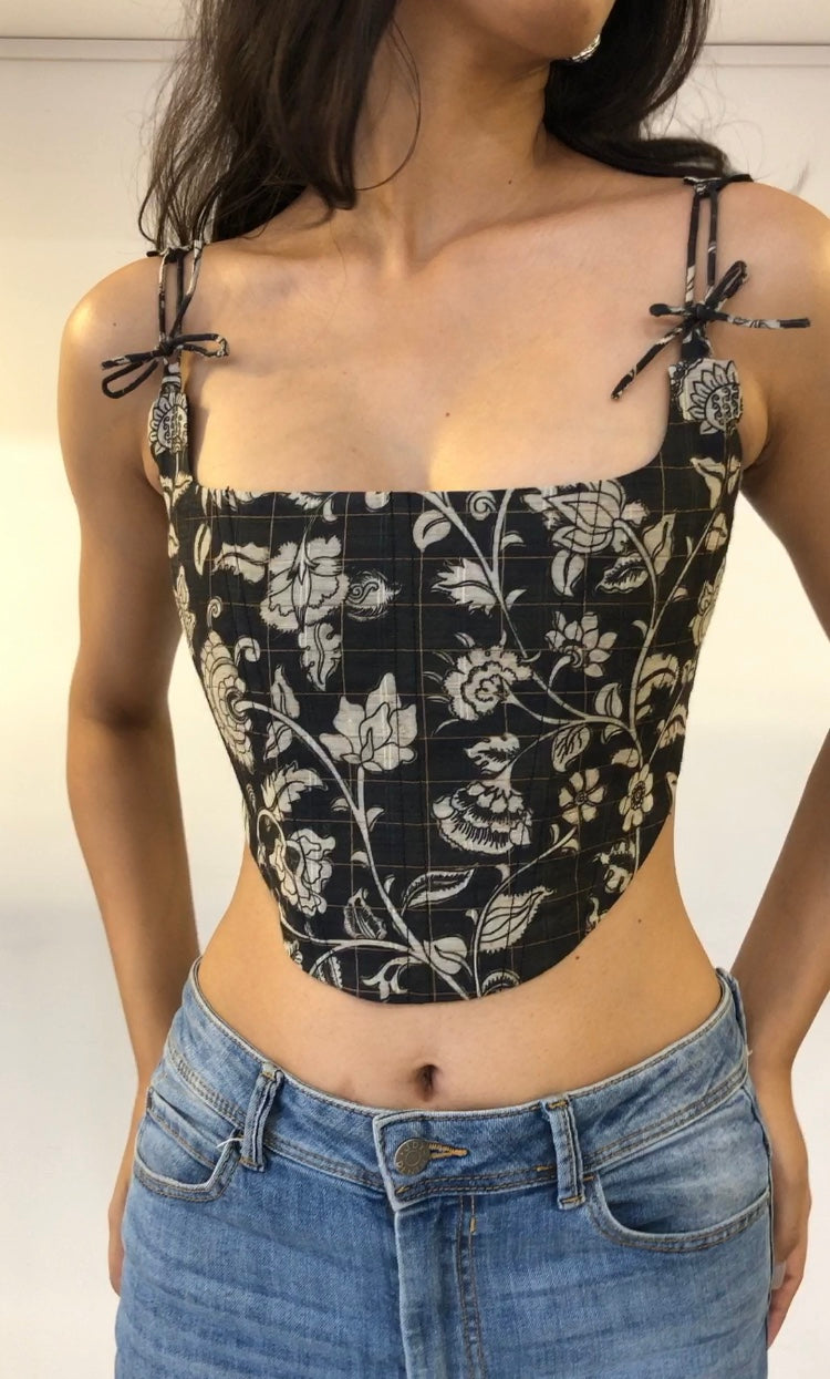 Black Rose Tussar Corset