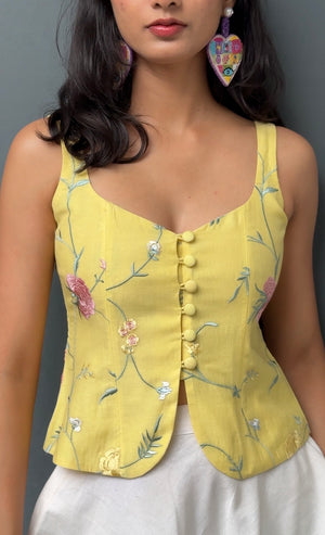 Butter Yellow Corset Top