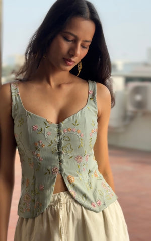 Seychelles Embroidered Corset Top