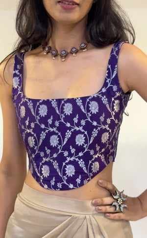 Purple Banarasi Corset