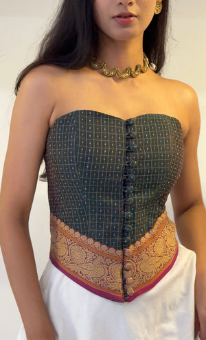 Morni Checkered Overbust Corset