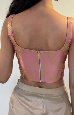 Rose Gold Brocade Corset