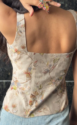 Autumn Embroidered Corset Top