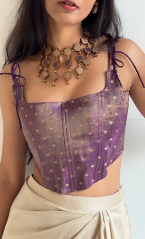 Wine Tie-up Corset