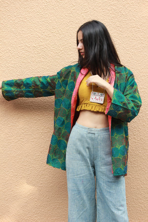 Hand Embroidered Silk Reversible Jacket