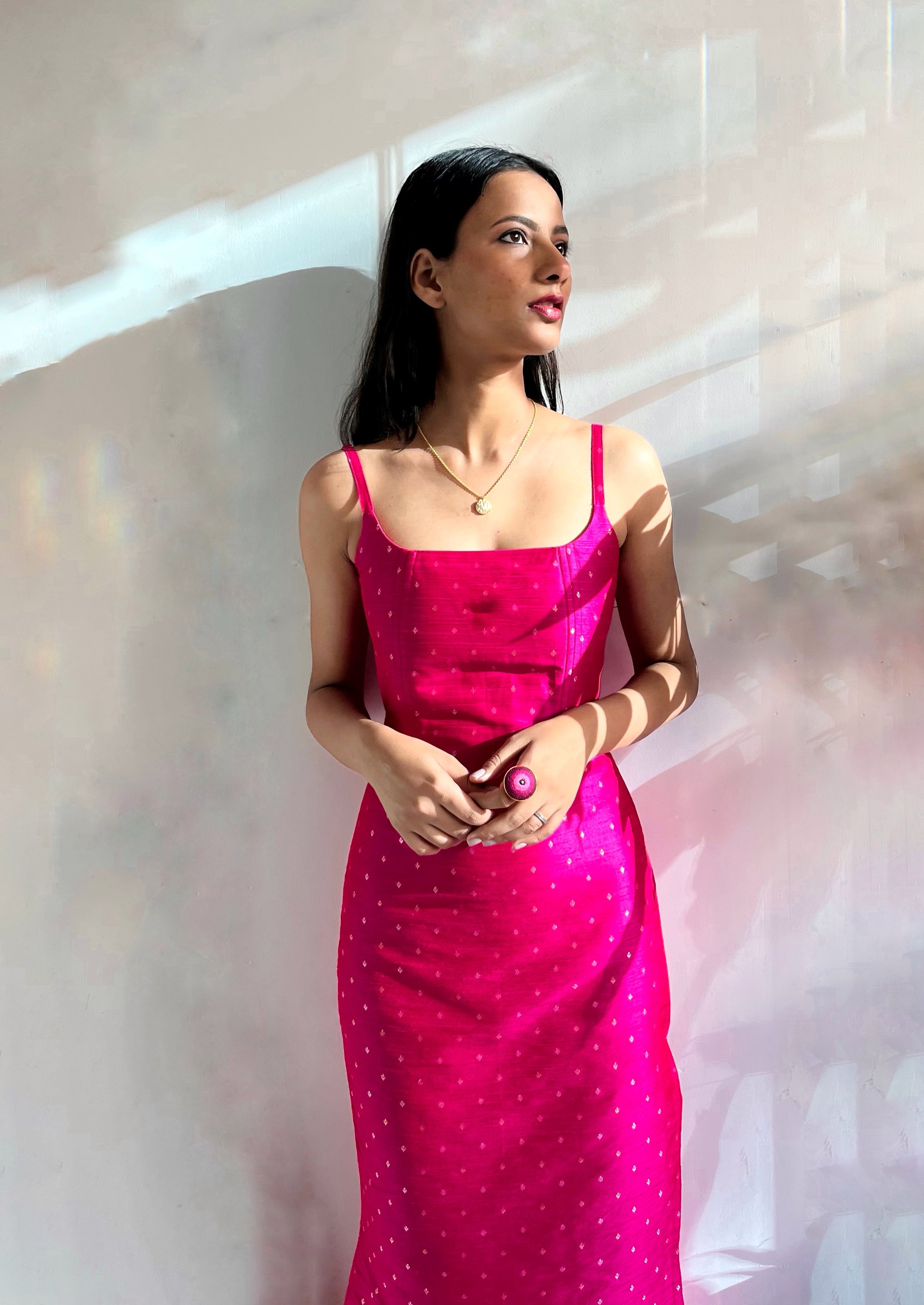 Hot Pink Corset Bodycon Dress