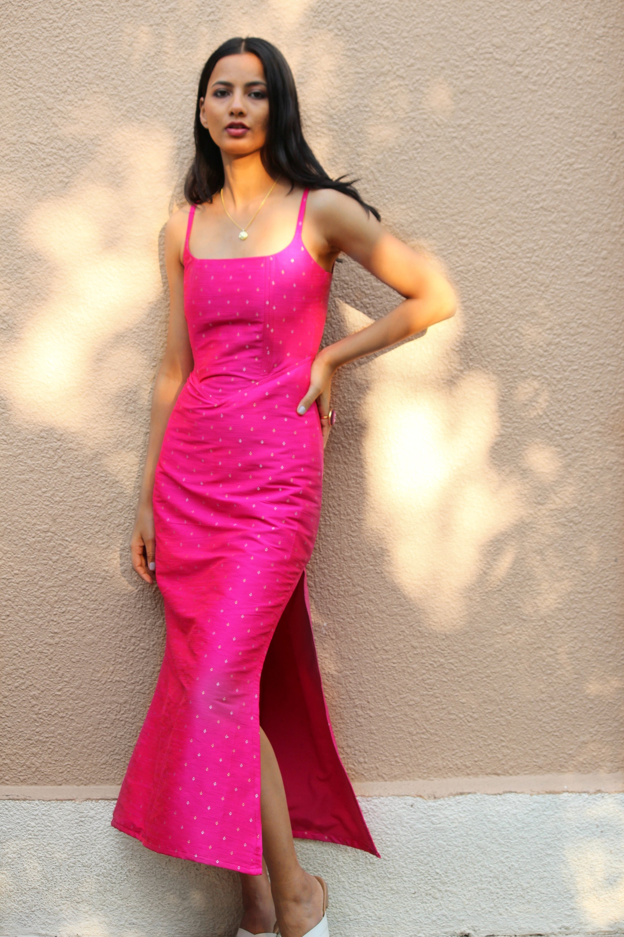 Hot Pink Corset Bodycon Dress