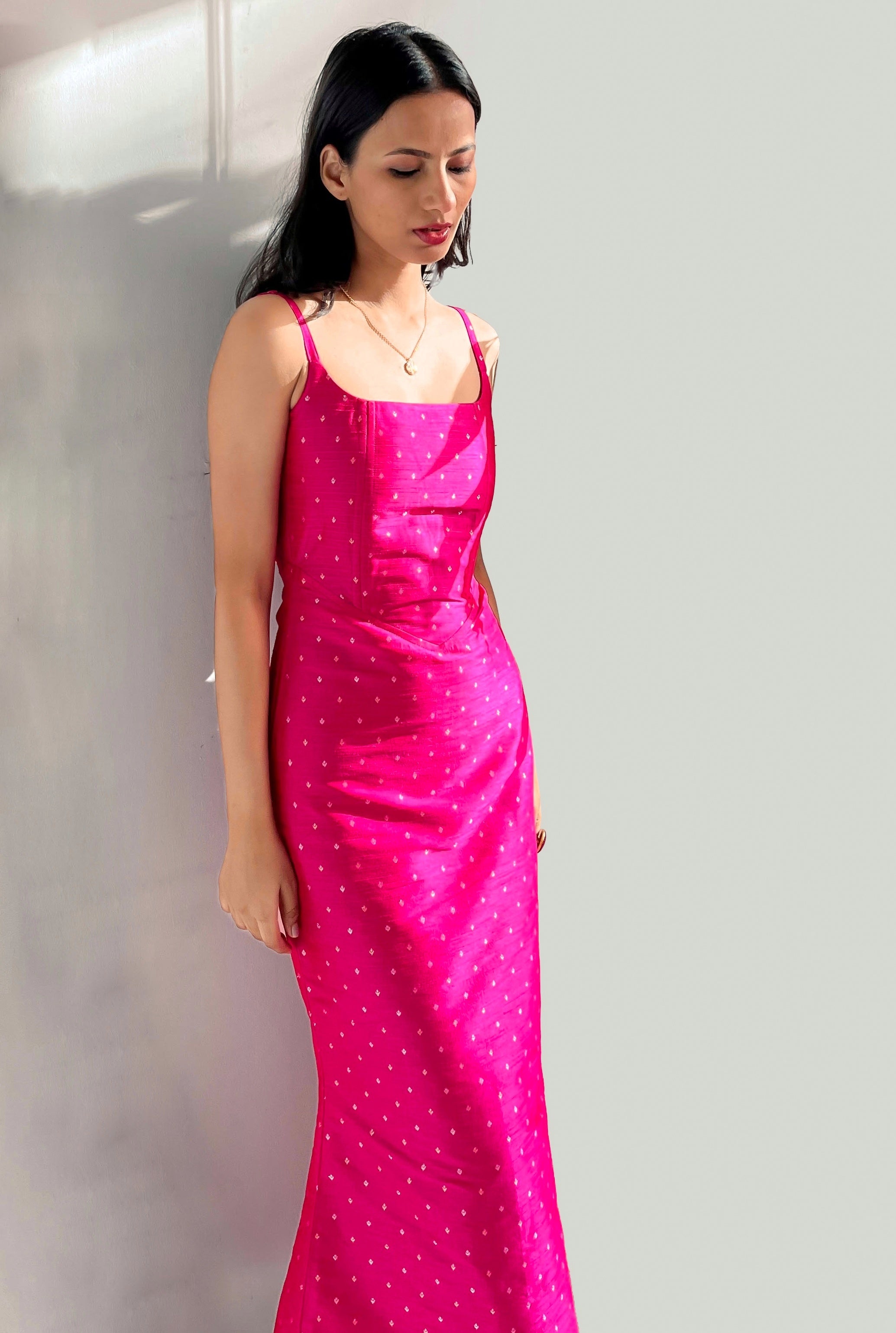 Hot Pink Corset Bodycon Dress