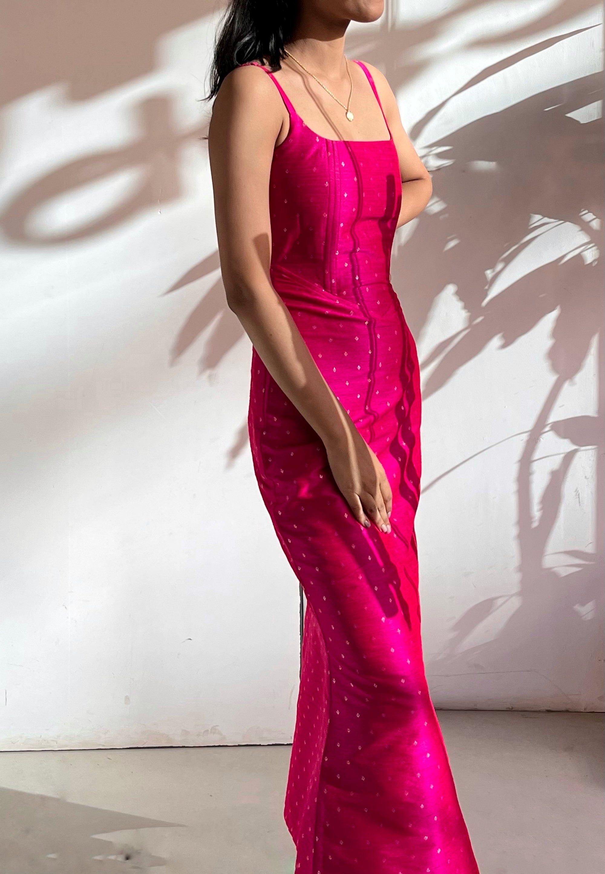 Hot Pink Corset Bodycon Dress