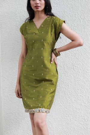 Buy Mehendi Green Anarkali Dresses Online | KalaNiketan