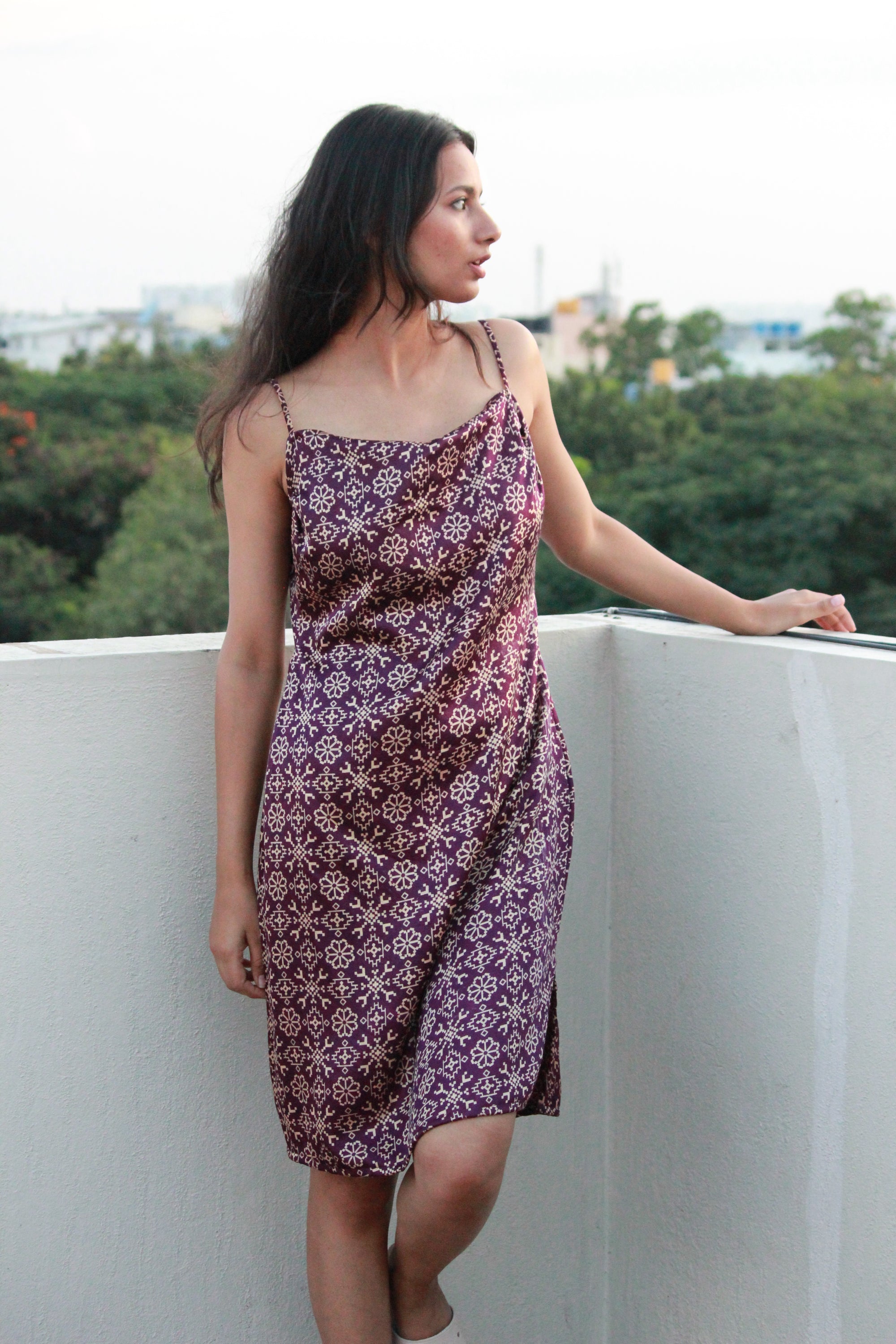 Purple Modal Silk Dress