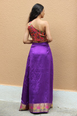 Purple Paithani Skirt and Top Set