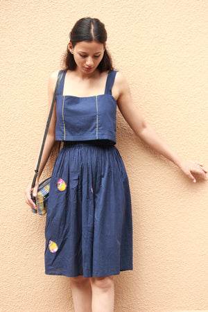 Navy Blue Skirt And Top By TAMASQ