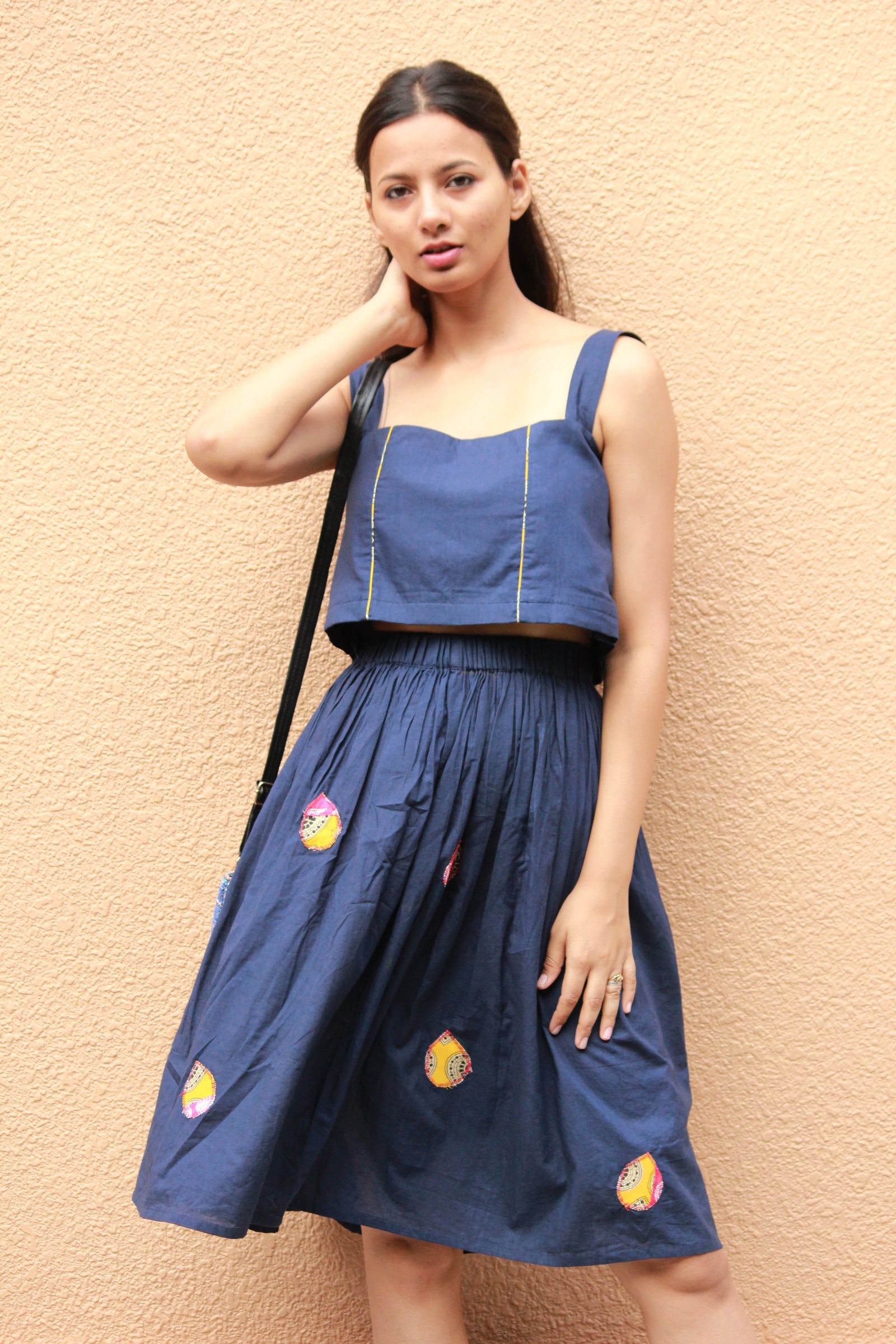Navy Blue Skirt And Top By TAMASQ