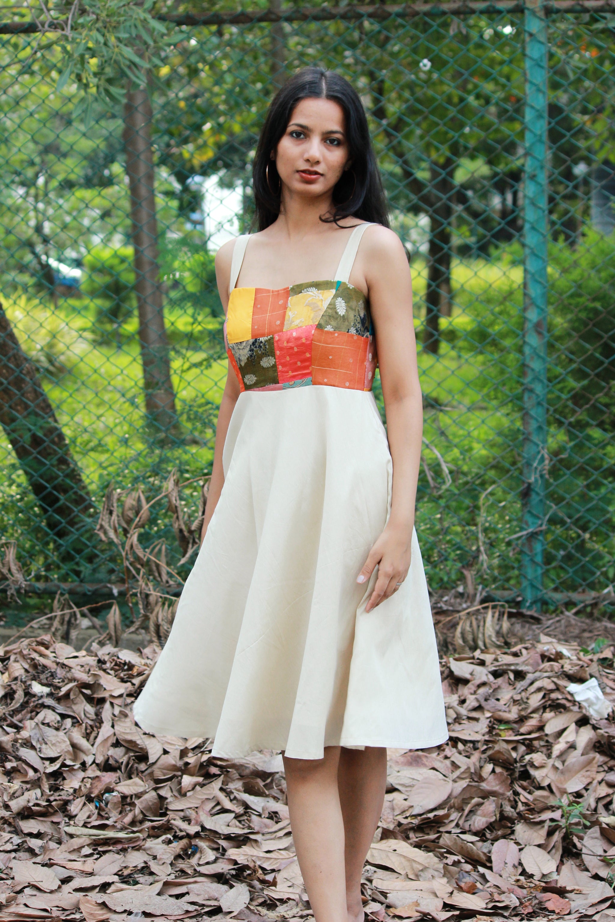 Silk Patchwork Dress - Mogra Designs Silk Patchwork Dress - Mogra Designs