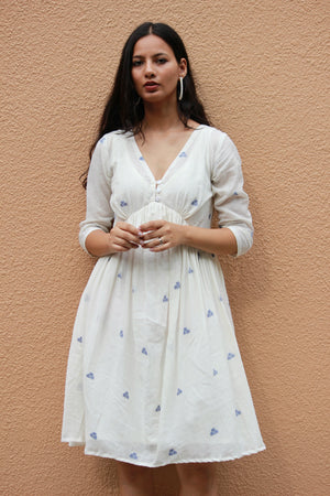 White Jamdani Dress