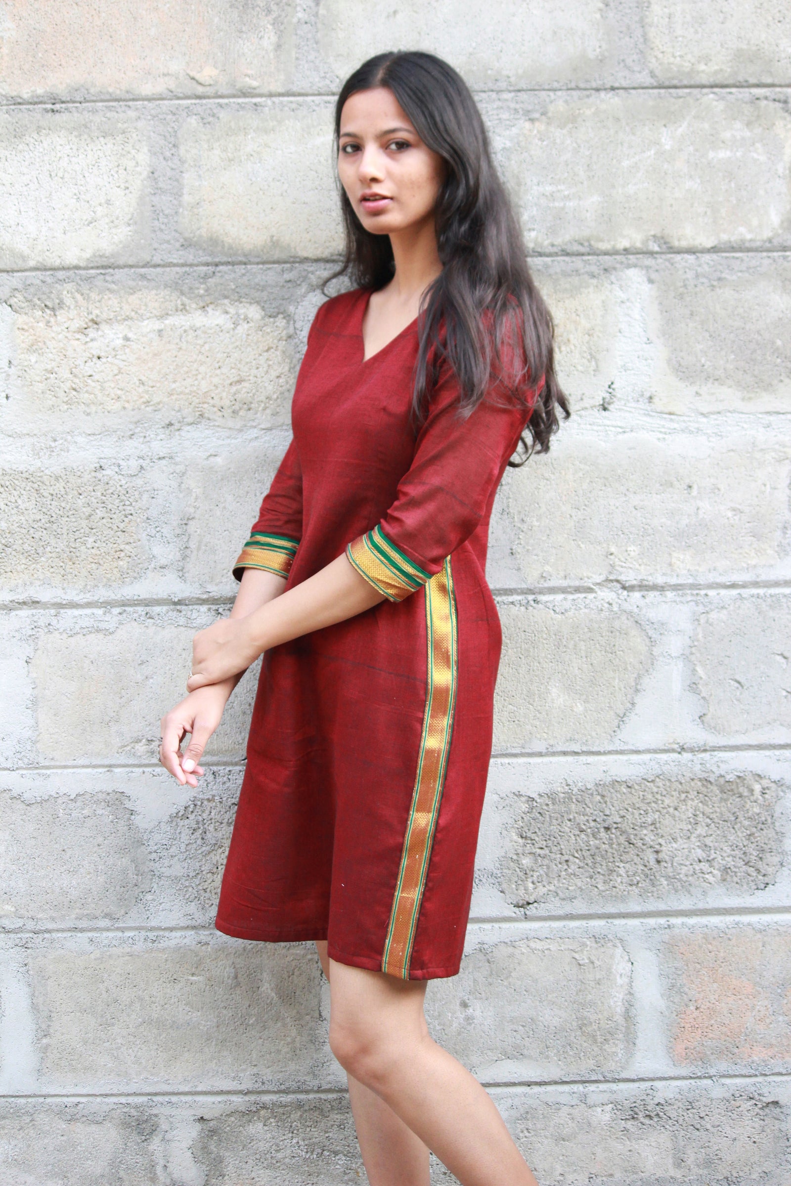 Sangria Saree Pencil Dress