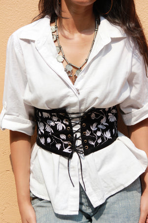 Velvet corset belt with handmade embroidery 380.00 EUR - Buy