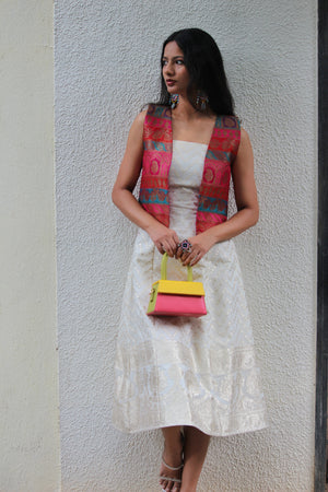Hibiscus Brocade Vest