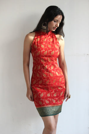 Gulnaar Banarasi Halter Pencil Dress