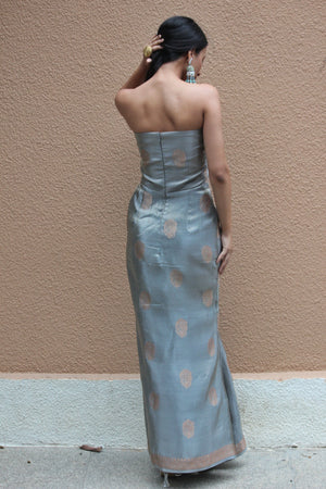 Silver Magnolia Mermaid Corset Dress