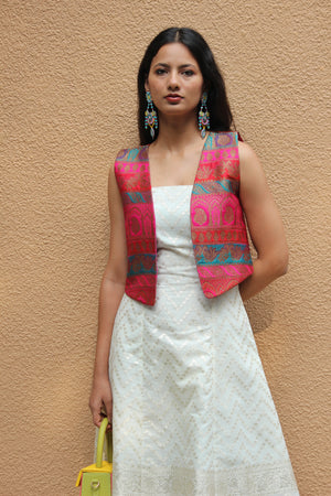 Hibiscus Brocade Vest