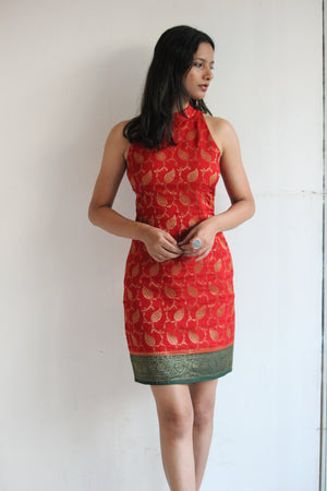 Gulnaar Banarasi Halter Pencil Dress