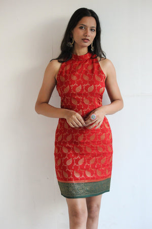 Gulnaar Banarasi Halter Pencil Dress