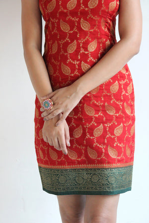 Gulnaar Banarasi Halter Pencil Dress
