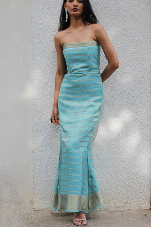Pastel Blue Mermaid Corset Dress