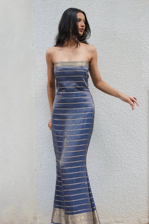 Midnight Blue Mermaid Corset Dress