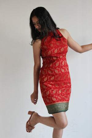 Gulnaar Banarasi Halter Pencil Dress