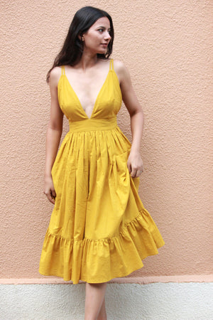 Mustard Plunge Dress