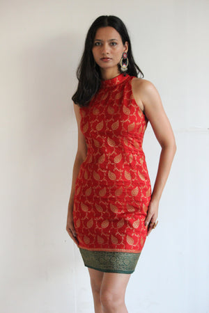 Gulnaar Banarasi Halter Pencil Dress