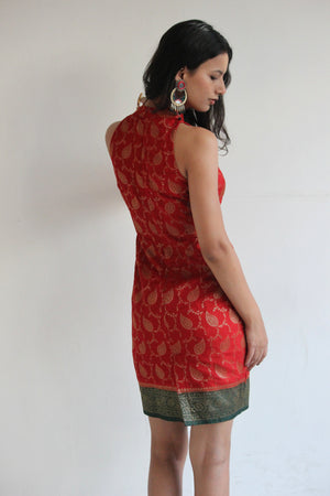 Gulnaar Banarasi Halter Pencil Dress