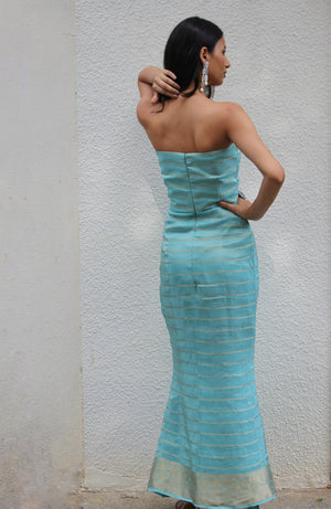 Pastel Blue Mermaid Corset Dress
