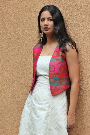 Hibiscus Brocade Vest